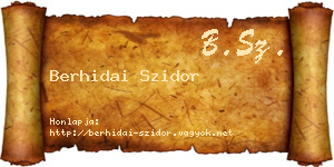 Berhidai Szidor névjegykártya